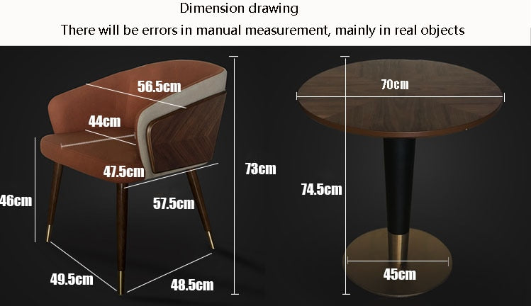Nordic style solid wood metal leg armchair