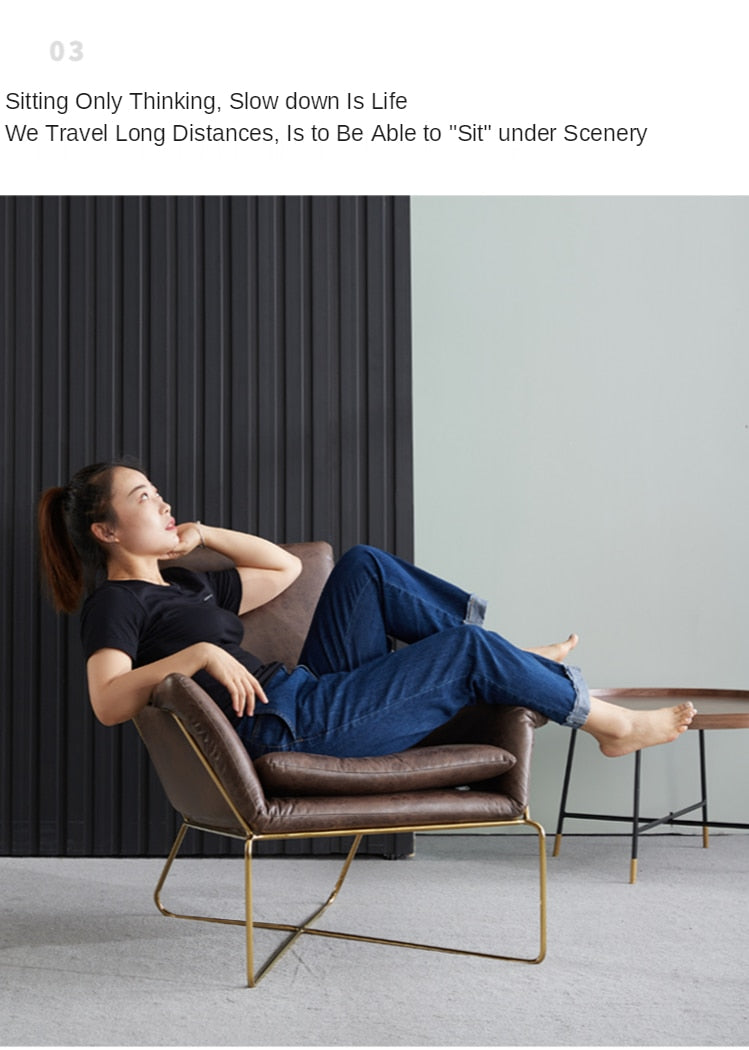 Nordic iron single lazy sofa chair